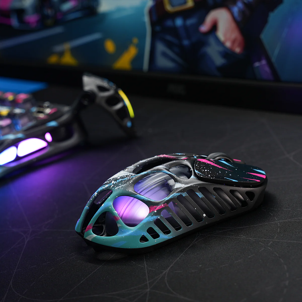 Mercury X Pro – 8K Kabellose Gaming-Maus – Neon-Graffiti - Image 2