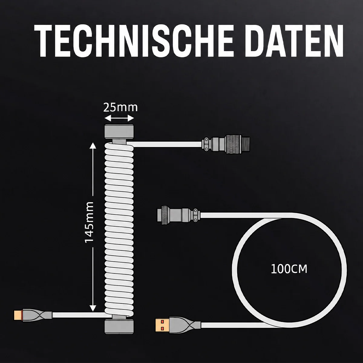 GravaStar Coiled Cable mit Premium Ummantelung und Aviator Plug - Image 3