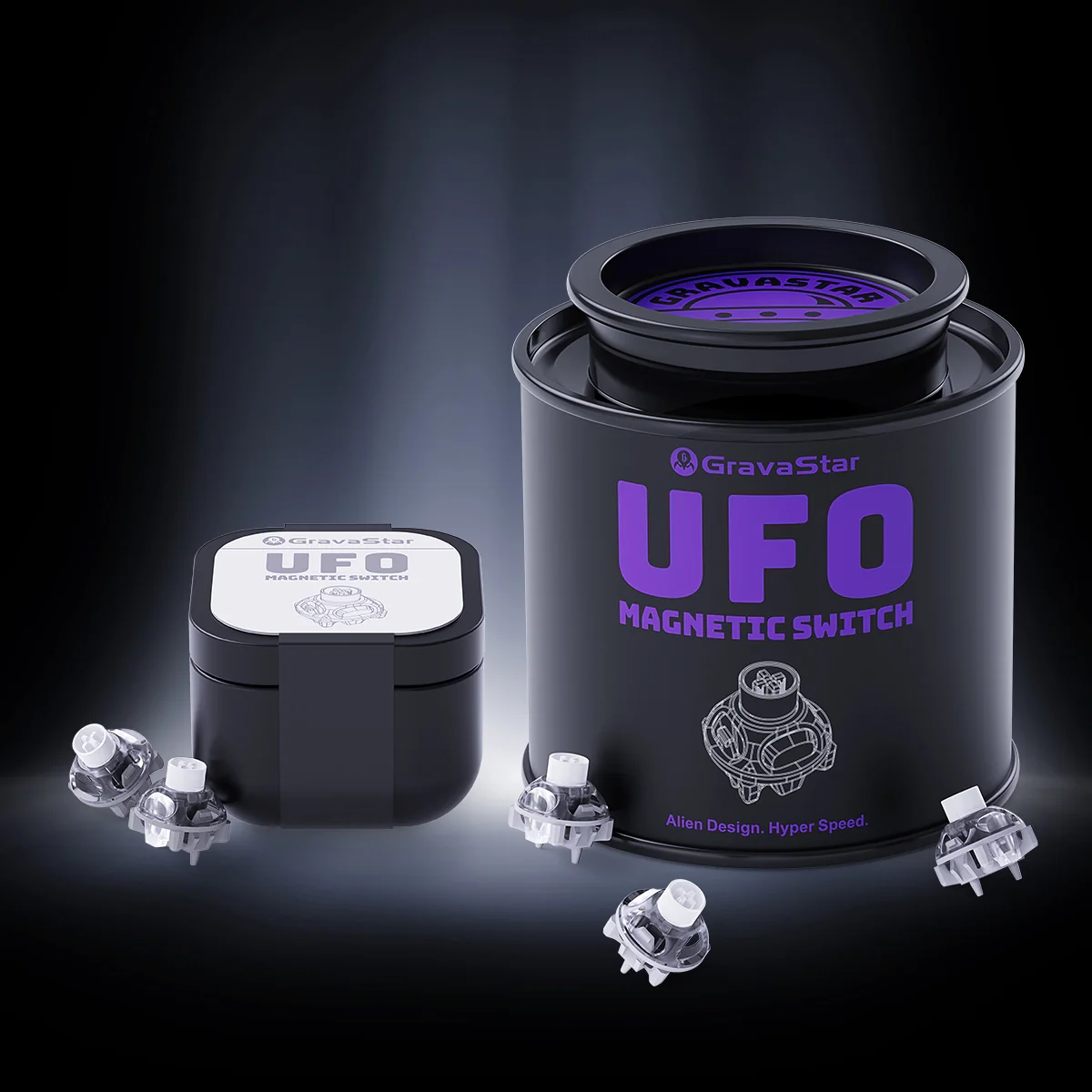 GravaStar UFO Magnetschalter – Hall-Effekt-Switches für V-Serie (Lila/Silber) - Image 15
