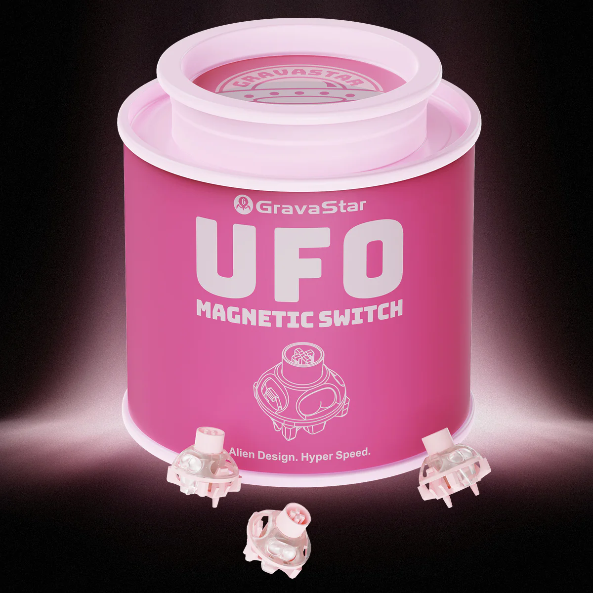 GravaStar UFO Buttiful Magnetschalter – Hall-Effekt-Switches für V-Serie (Rosa) - Image 8