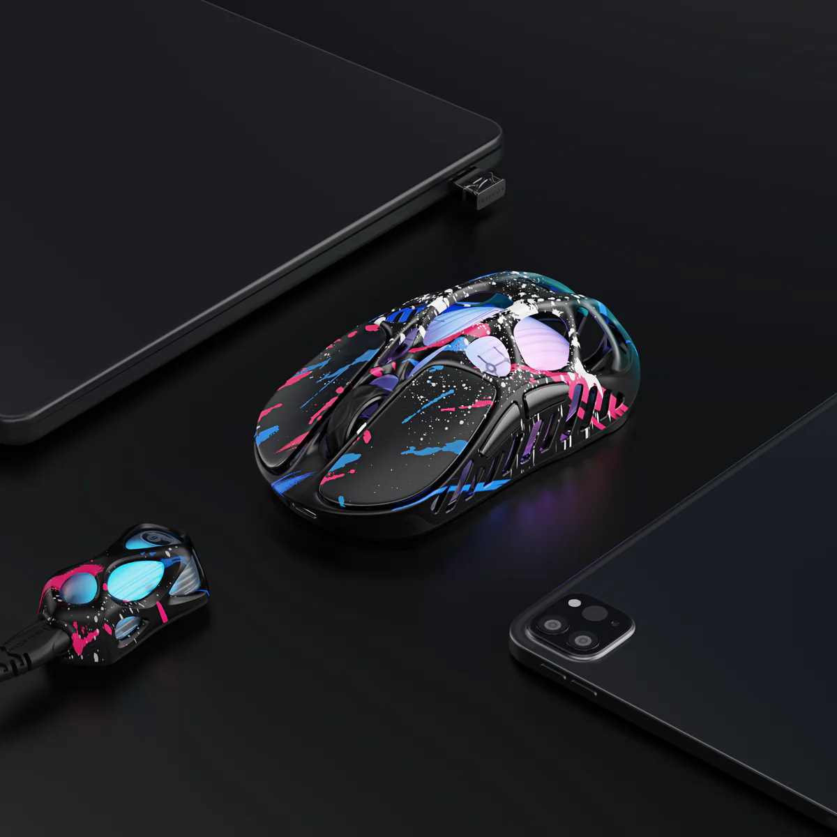 Mercury X Pro – 8K Kabellose Gaming-Maus – Neon-Graffiti - Image 3
